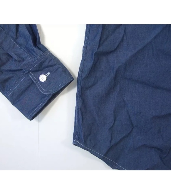 U CLOTHING Dark Blue Utility Buttom Down Shirt - Picture 2 of 9